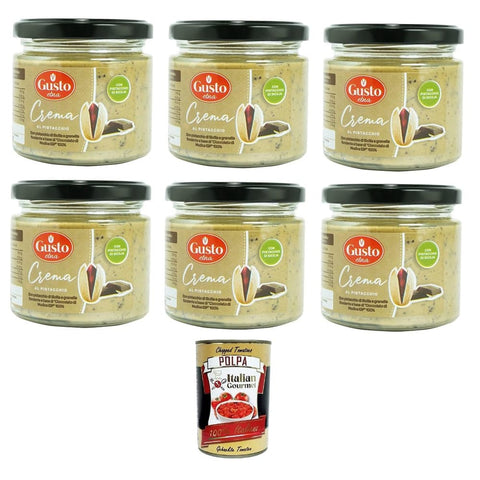 AZ Koch- & Backzutaten AZ Etna Pistaziencreme mit sizilianischen Pistazien und dunklen Körnern auf Basis von 100 % Modica Schokolade 6x190 gr italienisch Original 8032804040014