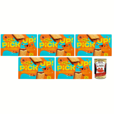 Bahlsen Pick Up Salted Caramel,Milchschokoladentafel mit Gesalzener Karamellfüllung im Doppelkeks,128 g Packung,Jede Packung enthält 4 Kekse à 28 g italienisch Original