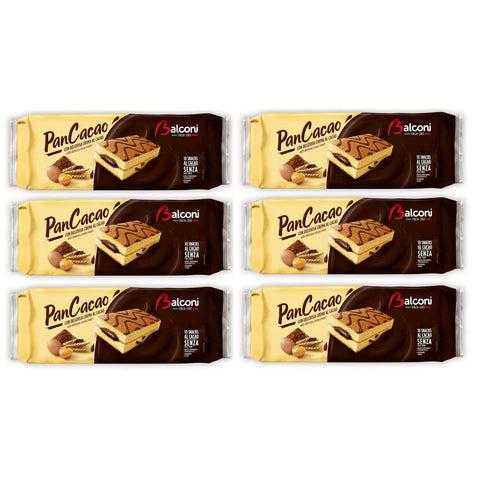 Balconi Biscuitkuchen Balconi PanCacao Snack al Cacao Weicher Biskuitkuchen und Süße Kakaocreme 280 g Biscuitkuchen italienisch Original 8001585006076