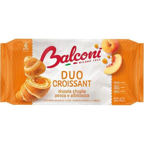 Balconi Croissants Balconi Croissant DUO Pesca e Albicocca Doppelschichtiges Schokoladen Croissant DUO Pfirsich und Aprikose 4x 300gr italienisch Original 8001585010721