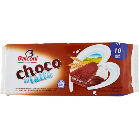 Balconi Kekse Balconi Choco Latte con crema stracciatella Kuchen Snacks mit Stracciatella Creme ( 15x 300g + 10x30g italienisch Original 8001585003006