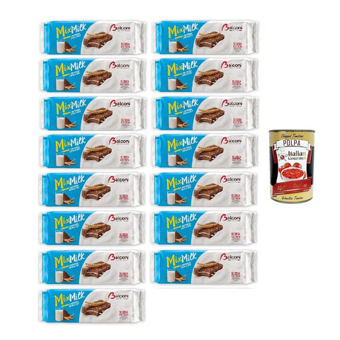 Balconi Party-Mix Balconi Mix Milk Crema al latte e morbido pan di spagna al cioccolato Mix Milch Milchcreme und 15x350gr italienisch Original 8001585001071