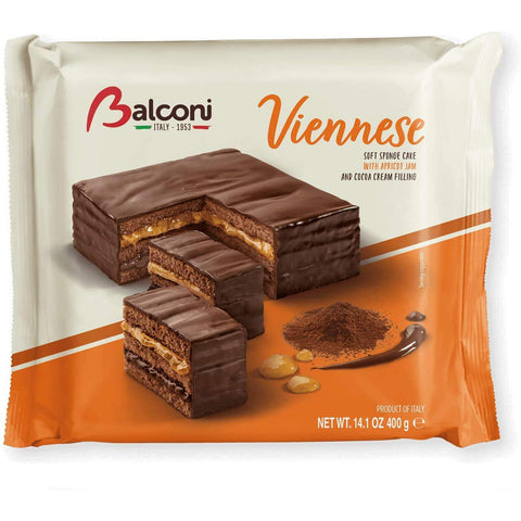 Balconi Viennese Schoko & Aprikose Torta Schokolade kuchen Vienna cake 400 g 3x italienisch Original Gebäck
