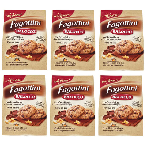 Balocco Fagottini Biscotti Integrali Vollkornkekse Kekse mit Cornflakes Vollkorn Haferflocken und Schokoladenstückchen 700 g 6x italienisch Original
