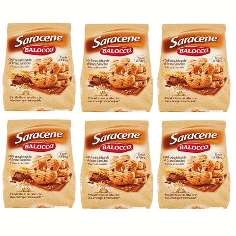 Balocco Kekse Balocco Saracene Biscotti con grano saraceno e gocce di cioccolato Kekse mit Buchweizen und Schokoladenstückchen biscuits cookies 100% Italienische Kekse 700 g italienisch Original 8001100069739