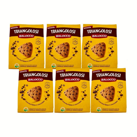 Balocco Kekse Balocco Triangolosi Knusprige Schokoladen-Dreieckskekse mit knusprigen Flocken und Schokolade, 6 x 350 g