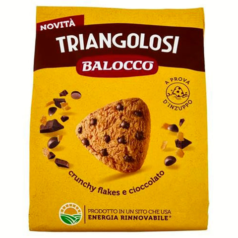 Balocco Kekse Balocco Triangolosi Knusprige Schokoladen-Dreieckskekse mit knusprigen Flocken und Schokolade, 6 x 350 g