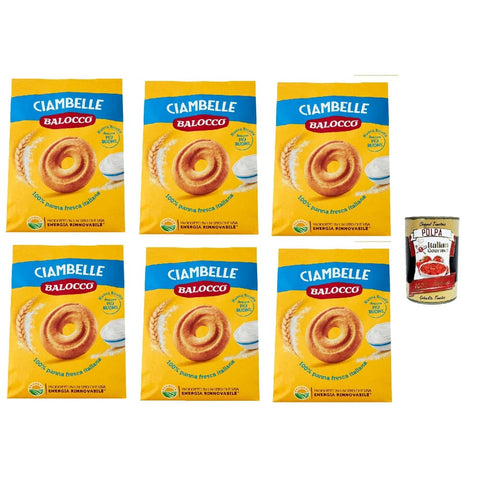 Balocco Snack Kuchen & Backwaren Balocco Ciambelle Kekse zum Frühstück kuchen 6x700 g italienisch Original + kostenlos polpa 400 g 8001100066974