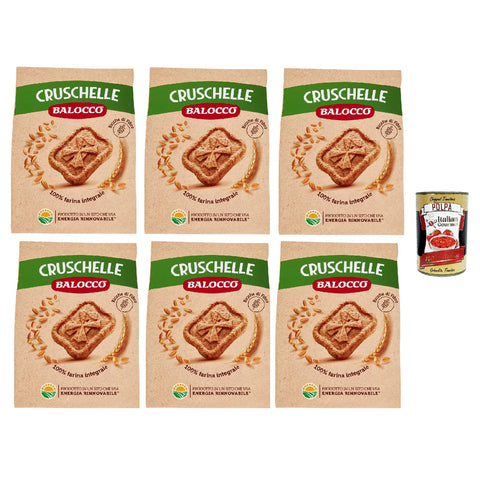 Balocco Cruschelle Biscotti con farina integrale e zucchero di canna Kekse mit Vollkornmehl und braunem Zucker biscuits cookies 100% Italienische Kekse 6x700 g