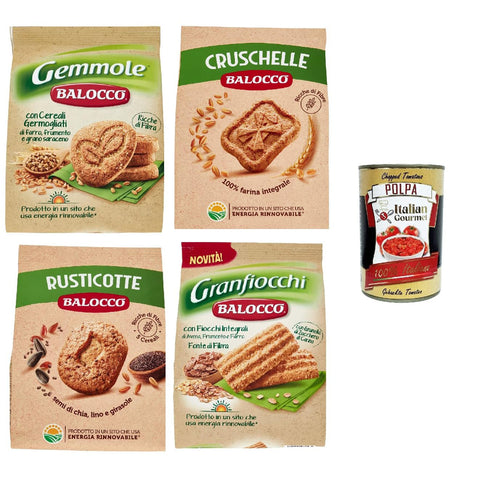 Balocco Testpaket Biscotti Integrali Vollkornkekse Kekse Biscuits mit einer Mischung aus feinem gekeimtem Getreide und 4x700g Original italienisch