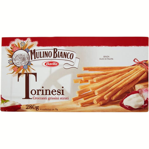 Barilla Brot- & Käsestangen Barilla Grissini Torinesi dünnn Mulino Bianco Barilla 280g aus italien 3x Original italienisch
