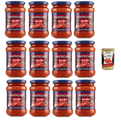 Barilla Sugo Amatriciana Tomatensauce mit Speck und Chili Pasta sauce aus italian 400 g 12x italienisch Original