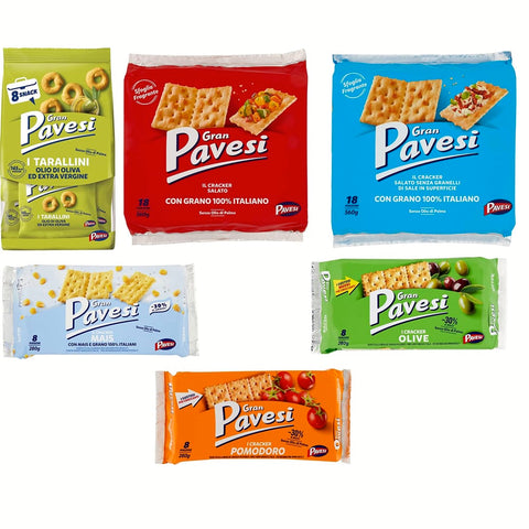 Barilla Crackers Barilla Testpaket Gran pavesi snack crackers 6 stuck Salzgebäck gesalzen italienisch Original 8013355000924