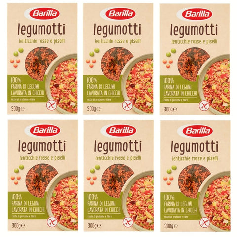 Barilla Hülsenfrüchte & Bohnen Barilla Legumotti Lenticchie Rosse e Piselli Rote Linsen und Erbsen Reich an Eiweiß und Ballaststoffen Glutenfrei 300g 6x Original italienisch 8076809573009