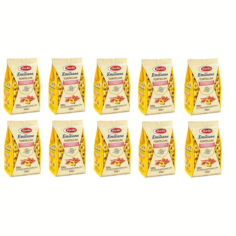 Barilla Emiliane Tortellini all'uovo mit rohem Schinken Nudeln mit ei 10x250g Original italienisch Pasta