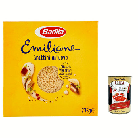 Barilla Pasta all' Uovo Le Emiliane Grattini Eiernudeln Pasta mit Ei 275 g 10x italienisch Original + kostenlos polpa 400 g