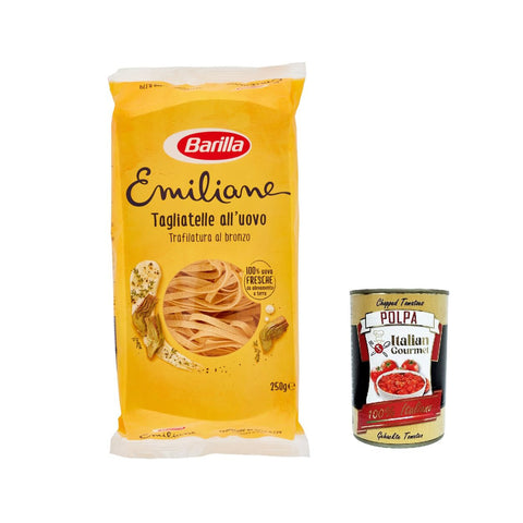 Barilla Pasta all' Uovo Le Emiliane Tagliatelle Eiernudeln Pasta mit Ei 250 g 5x italienisch Original + kostenlos polpa 400 g