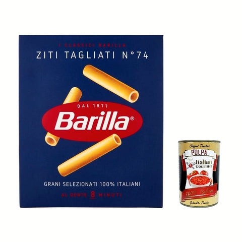 Barilla Internationale Nudeln Barilla Ziti Tagliati n° 74, Pasta 100% italienisch Nudeln aus Hartweizengrieß 500 g Packung Original 8076809525251