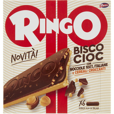 Barilla Pavesi Kekse Ringo Bisco Cioc Nocciole schokoriegel mit Creme mit 100% Haselnüssen 6 snack 3x 162gr italienisch Original