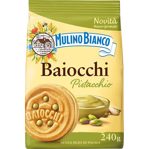 Barilla Mulino Bianco Pistacchio Kekse mit Pistazien Kekse mit Pistazien und Mürbeteig ideal zum Frühstück oder ohne Palmöl 240 g 6x italienisch Original