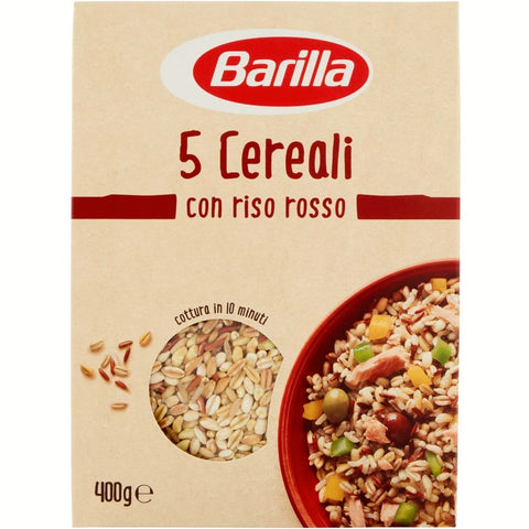 Barilla Kekse Barilla 5 Cereali con Riso rosso mit rotem Reis Vollkorn italienisch 400 g Kekse Original 8076809572422