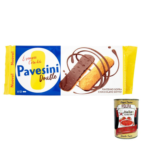 Barilla Kekse Barilla Pavesi Pavesini Double Eier Kekse mit dunkler Schokolade Basis 60g Italienische Kekse Biscuits Cookies 3x Original italienisch inkl. Italian Gourmet Polpa 400g 8013355501209