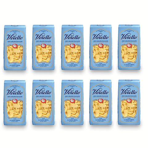Voiello La Pasta Mista n°126 Pasta 100% Italienischer Weizen Teigwaren aus Hartweizengrieß Bronze Zeichnung 10x500g Original italienisch