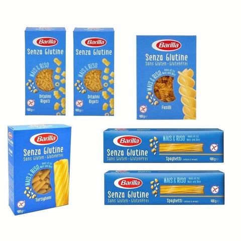 Barilla Testpaket Senza Glutine Pasta Glutenfrei Ohne Gluten Ditalini Rigati Spaghetti Fusilli Tortiglioni 6x400g Original italienisch