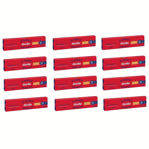 Barilla Längliche Pasta Barilla Spaghetti al Bronzo Bronze Gezogene Pasta 400 g Rohe Verarbeitungsmethode Längliche Pasta italienisch Original 8076809580878