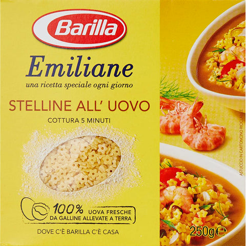 Barilla Emiliane Stelline all'uovo n. 108 Nudeln mit ei 275 g Nudelgerichte italienisch Original