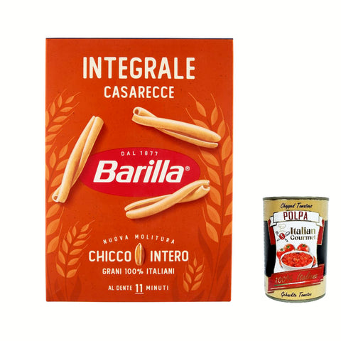 Barilla Pasta Casarecce integrali Vollkorn italienisch Nudeln pack 500 g 10x italienisch Original + kostenlos polpa 400 g