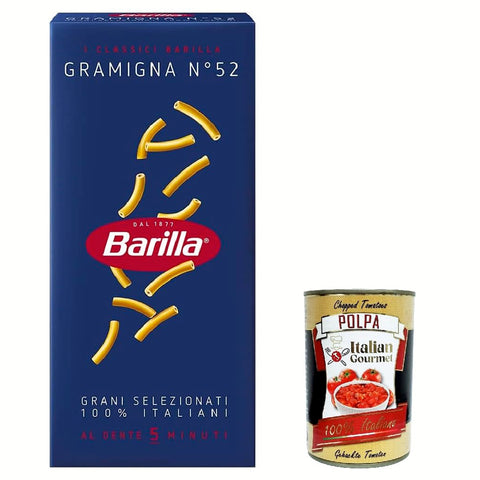 Barilla Pasta Gramigna Nr. 52 italienisch Nudeln 500 g pack 10x Original italienisch inkl. Italian Gourmet Polpa 400g
