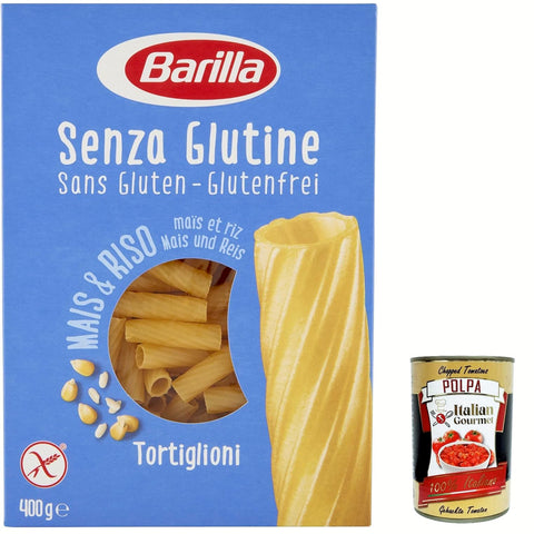 Barilla Tortiglioni senza Glutine Glutenfrei pasta nudeln gluten free 400 g 10x italienisch Original + kostenlos polpa 400 g