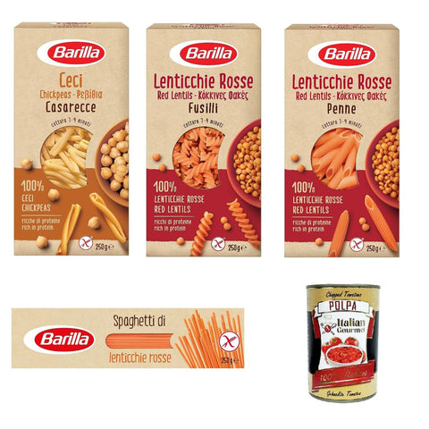 Barilla Pasta di Legumi Testpaket Hülsenfrüchte pasta nudeln Reich an Ballaststoffen und Proteinen glutenfrei 4x 250 g italienisch Original