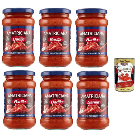 Barilla Amatriciana PastaSauce Tomatenbereit hergestellte Sauce mit Speck, Zwiebel und Chilischpfeffer 300 g italienisch Original