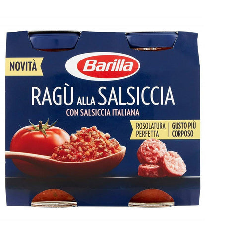 Barilla Ragù alla Salsiccia Pasta-Sauce Ragù mit italienischer Wurst und Tomate 2x180 g 8x italienisch Original