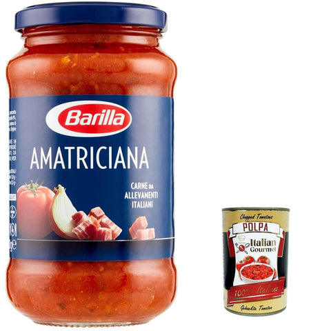 PASTA Amatriciana PastaSauce Tomatenbereit hergestellte Sauce mit Speck, Zwiebel und Chilischpfeffer 12x400g Original italienisch