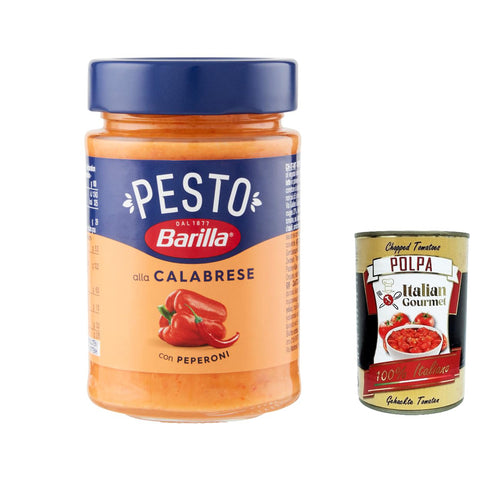 Barilla Pesto alla Calabrese | Glutenfreie Italienische Pasta-Sauce mit Paprika Peperoni Ricotta Pecorino Romano und Grana Padano Nudel-Soße rotes Pesto 190 g