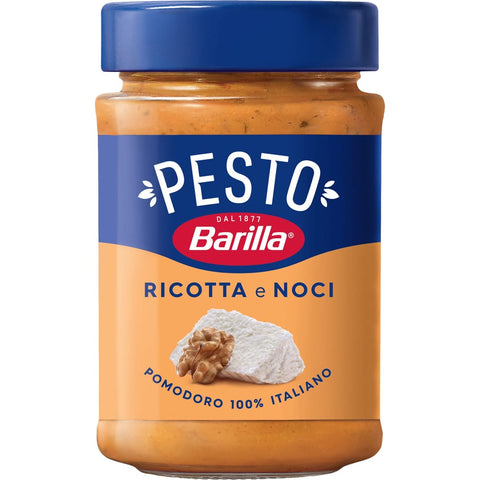 Barilla Pesto Barilla Pesto Ricotta e Noci 1x190g | Glutenfreie Italienische Pasta-Sauce mit cremigem Ricotta, Walnüssen und Grana Padano, Nudel-Soße, rotes Pesto Original italienisch 8076809517881