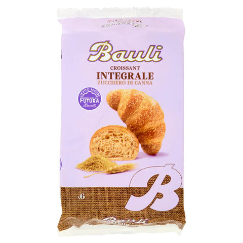 12x Bauli Cornetti con Farina Integrale e Zucchero di Canna Grezzo Croissant mit Vollkornmehl und Rohrohrzucker Packung à 222g, Jede Packung enthält 6 Croissants à 37g 12x Original italienisch