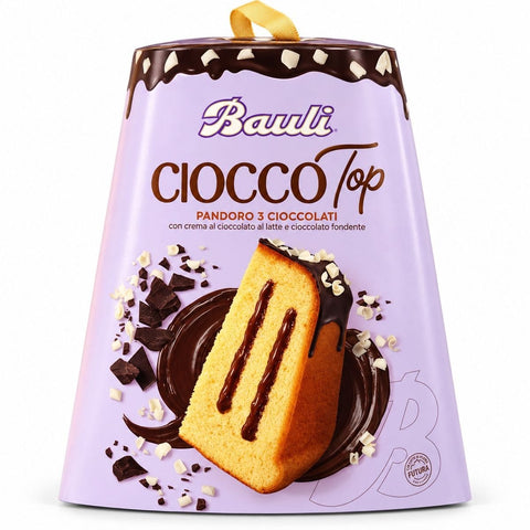 Bauli Brot & Backwaren Bauli CioccoTop Pandoro 3 Cioccolati 750 g Pandoro, gefüllt mit Milch- und Zartbitterschokoladencreme