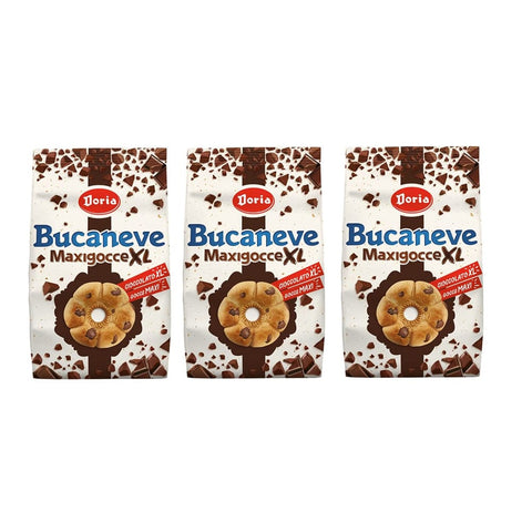 Bauli Kekse Bauli Doria Bucaneve Maxigocce XL Frollini con Gocce di Cioccolato Kekse mit Schokoladentropfen Biscuits Cookie 300 g Ideal für Ihr Frühstück oder Ihren Snack italienisch Original 8000605150324