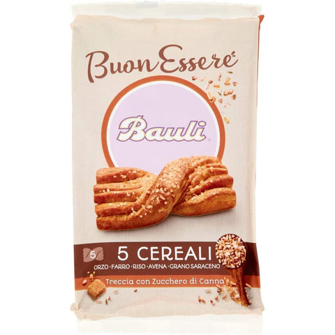 Bauli Kekse Bauli Treccina ai 5 Cereali e Zucchero di Canna Zopf mit 5 Cerealien und Rohrzucker Packung à 210g + 42g italienisch Original 8001720448426