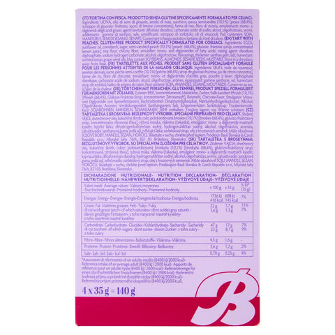 Bauli Kekse MHD 04/09/2026 Bauli Tortina Pesca Senza Glutine, Pfirsich kuchen, Gluten Original italienisch Kekse 8001720442240