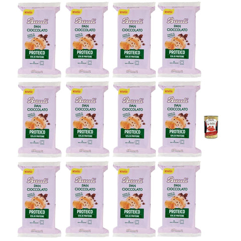 Bauli Snack Kuchen & Backwaren Bauli Pan Cioccolato Proteico, 12% Protein kuchen süße Snacks brioche, Brot mit Schokoladenchips 12x 242 g italienisch Original 8032804040014