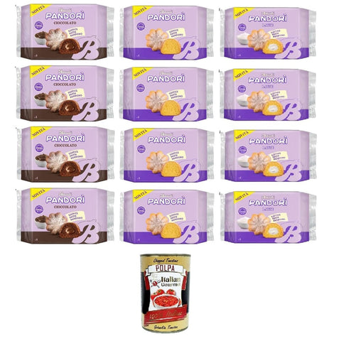 Bauli Snack Kuchen Bauli Testpaket Pandori' Classico,Cioccolato,Latte -Classic, Schokolade, weiches Milch-Pandoro-Gebäck,Spezialität des italienischen Gebäcks 4x150gr 8x178gr Original italienisch inkl. Italian Gourmet Polpa 400g 8001720442721