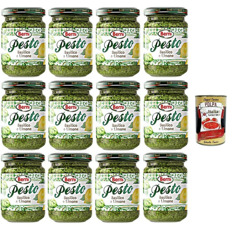 Berni Pesto Berni Pesto Basilico e Limone Basilikum - Zitronen - Pesto 12x135gr inkl. Italian Gourmet polpa 400g Original italienisch 8001995312293