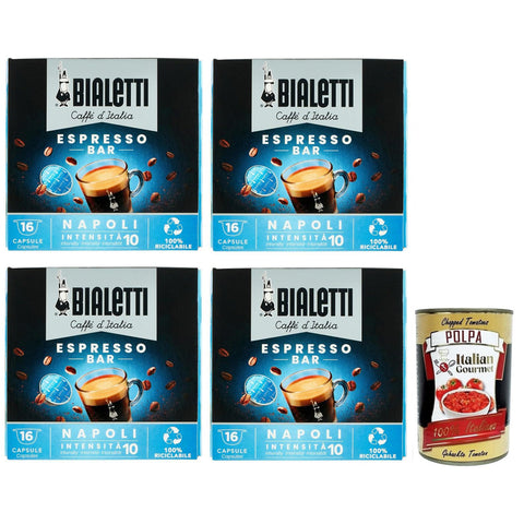 bialetti Caffè d'Italia Espresso Bar Capsule Napoli 16 Kaffeekapseln die nur mit Bialetti Maschinen funktionieren Jede Kapsel 4x italienisch Original