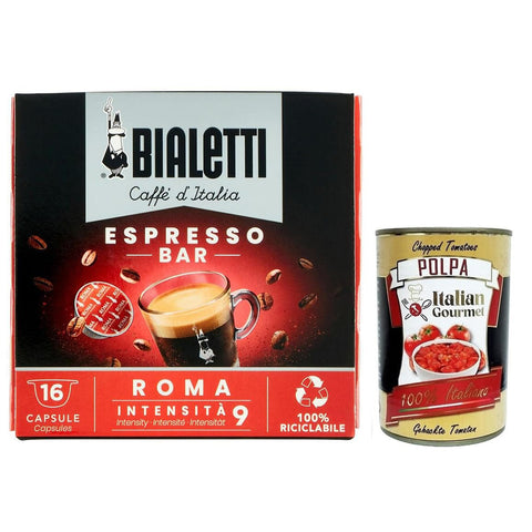 bialetti Caffè d'Italia Espresso Bar Capsule Roma 16 Kaffeekapseln die nur mit Bialetti Maschinen funktionieren Jede Kapsel italienisch Original