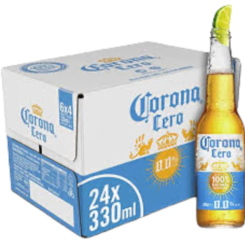 Bier 24 Flaschen Corona Cero, das neue Corona mit 0% Alkohol genießen Helles italienisch Original